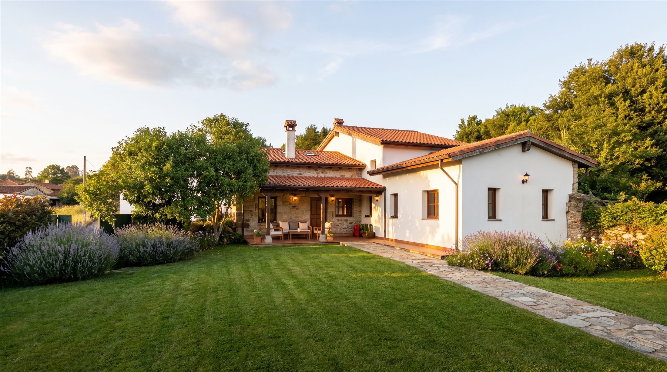 Fachada de la casa rural El Verderín de Onón, a las afueras de Gijón